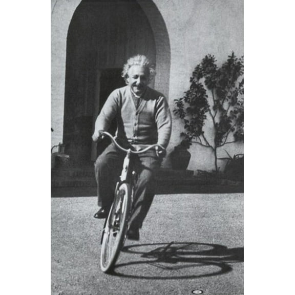 Albert Einstein - Bike Laminated Poster (24 x 36)