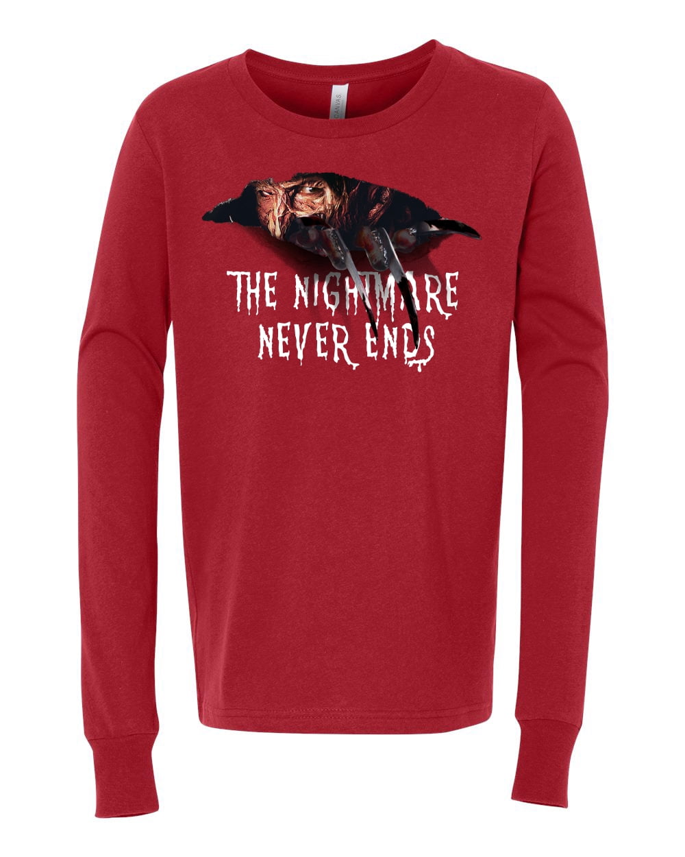 Freddy Krueger Nightmare Youth Graphic Tees Long Sleeve Shirt - Walmart ...