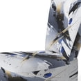thumbnail image 4 of Designart "Cubist Symphony Black Blue Fusion" Black Cubism Upholstered Accent Chair - Modern Arm Chair For Bedroom, 4 of 5