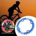 thumbnail image 4 of Plato ancho estrecho 104 BCD rueda de cadena de bicicleta redonda única para bicicleta de montaña 34T Azul kusrkot Plato de bicicleta de montaña, 4 of 8