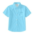 thumbnail image 3 of GXWEA White Dress Shirt Boys Boy Dress Shirt Boys Dress Shirts Button Down Short Sleeve Shirt Kids Summer Casual Shirts With Pockets Sky Blue 11-12 Years, 3 of 3