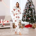 thumbnail image 2 of Adult Christmas Onesie Santa Hat and Candy Canes Zipper One-Piece Pajamas Unisex with Pockets, 2 of 6
