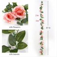 thumbnail image 4 of ZHAOCHENG Guirnalda de rosas artificiales de seda, rosas colgantes, plantas de follaje para arreglos florales de boda (2 unidades, rosa), 4 of 5