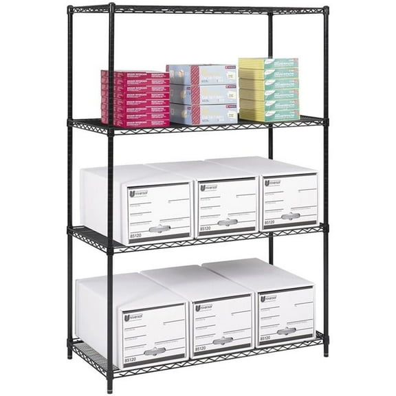 Pemberly Row 48"x24" Industrial Wire Shelving in Black