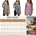 thumbnail image 7 of ENMAIN Women's Pink Floral Tunic Tops 3/4 Sleeve Blouses V Neck Shirts with Leggings Plus Size M, 7 of 7