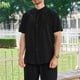 thumbnail image 1 of pstuiky Camisas de vestir de manga corta para hombre, Camisa informal de manga corta con cuello alto, cómoda y lisa para hombre camisas casuales para hombre m, 1 of 3