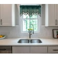 thumbnail image 3 of 1Pc Wave Dark Green Forest color waterfall valance with tassels faux silk rod pocket semi sheer ascot dressing window 55" wide X 18" long for kitchen décor, 3 of 5