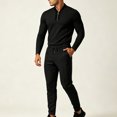 thumbnail image 5 of Zormilly Track Suits Mens Quarter Zip Pullover Elastic Waist Joggers Lounge Set with Pockets Casual Two Piece Outfits Sets, M-3XL, 5 of 5
