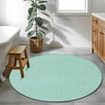 thumbnail image 3 of Linen Mint Green Round Area Rug 3Ft Washable Small Circle Rugs for Kitchen Entryway, Modern Minimalist Pure Solid Color Non-Slip Carpet Floor Mats Indoor Outdoor Carpet Runner Aesthetic Home Decor, 3 of 8