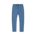 thumbnail image 2 of CPNG Boys Checkered Dress Pants Straight Pants Elastic High Waist School Uniform Pants Classic Button Front Zipper Uniform Pants(Blue,18-24 Months), 2 of 8
