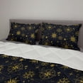thumbnail image 2 of Compass Comforter & Sham Bedding Set, Bicolour Design of Windroses Stars and Dashed Lines Shapes, 3 pcs Duvet Set Microfiber Filling Quilt, 5 Sizes, Night Blue Yellow, by Ambesonne, 2 of 4