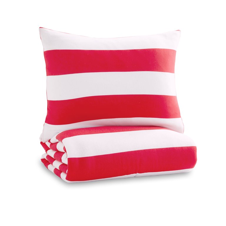 Modern Comfy Tee Pink Stripe Organic Cotton Jersey Kids Pillow