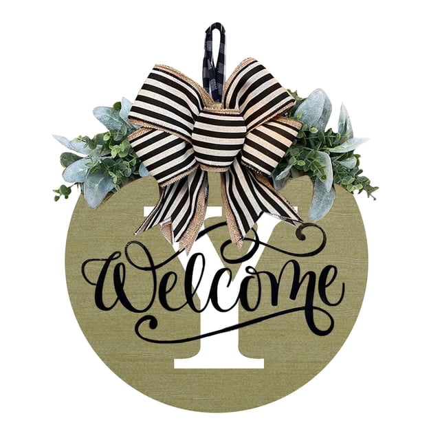 Personalized Front Door Wreath Sign | Year-Round Decorative Hanging Plaque for Entryway & Wall