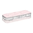 thumbnail image 2 of Plastic Pencil Box Large Capacity Pencil Boxes Clear Boxes with Snap-Tight Lid Stylish Office Supplies Storage Organizer Box Pink Bow Pattern, 2 of 7