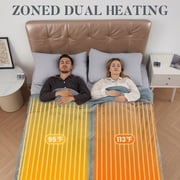MaxKare Heated Blanket, Queen Size Electric Blanket with 10 Heating Levels & 10H Timers, Soft Flannel, Gray