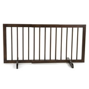 Cardinal Gates SG Wood Step Over Pet Gate - Adjustable Short Dog Gate - 20 Inches Tall - 28 Inches to 51 Inches Wide - Walnut