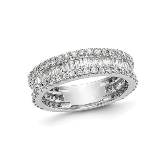 1.50 Carat (Ctw I1-I2) Baguette Diamond Wedding Band Ring in 14K White Gold (SIZE 7) for Women
