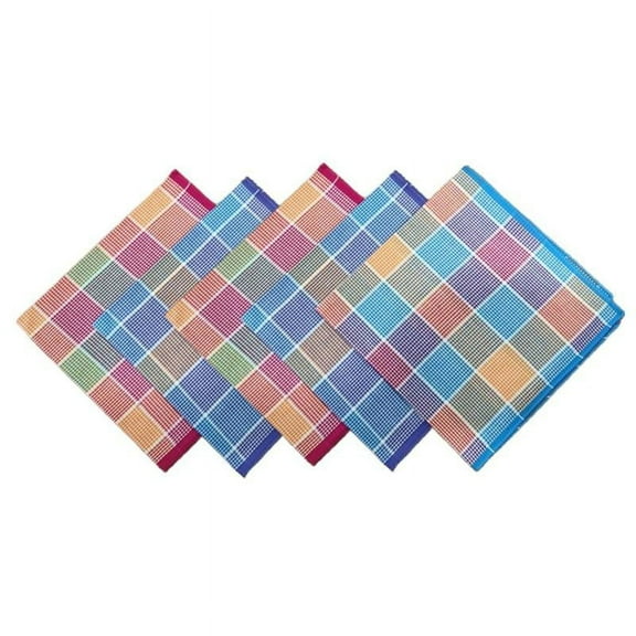 5x Women Cotton Hanky Soft Plaid Pattern Hankie