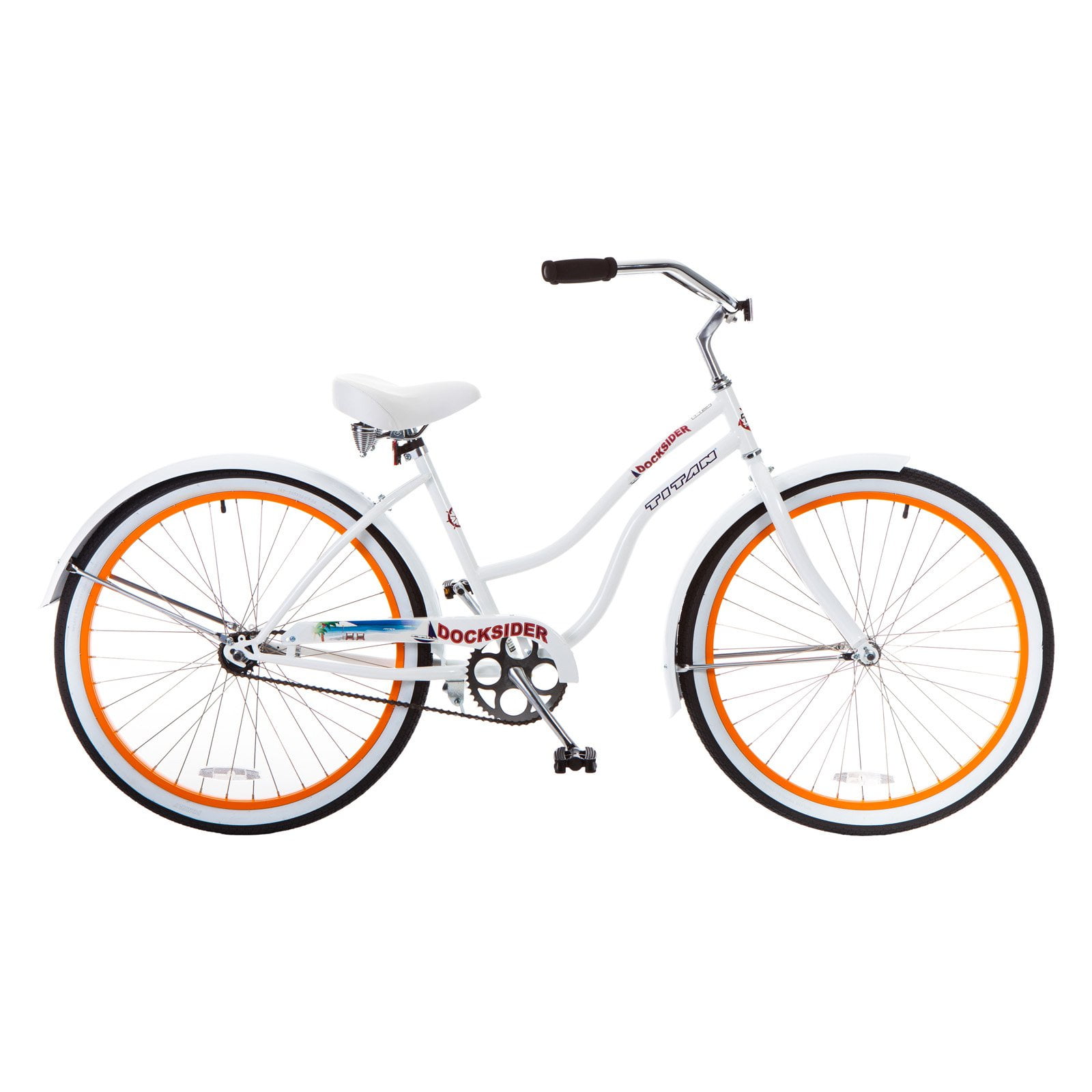 TITAN Docksider Women's Beach Cruiser SingleSpeed Bicycle, 17" Frame