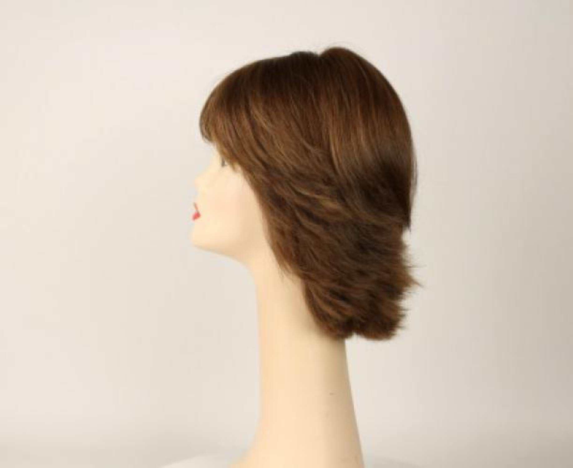 European Human Hair Freeda Wig Shlomit Light Brown With Blonde Highlights Skin Top Size M