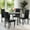 Espresso, variant on 5 Piece Dining Table Set, 4 Classic Style Solid Wood Falabella Upholstered Chairs with Round Dining Table, Kitchen Room Set, Espresso Color