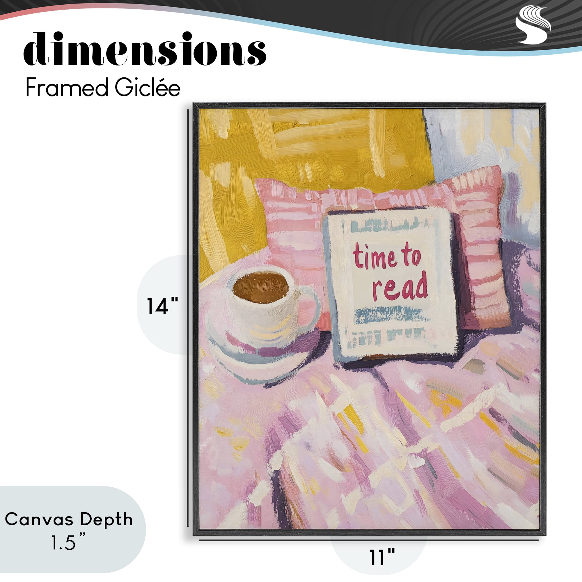 Stupell Industries Time To Read in Morning Black Framed Giclee Art, design by The Prints Vibe