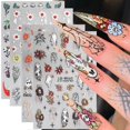 thumbnail image 1 of Calcomanías para uñas ZASKHLD, 4 hojas, arte de uñas Halloween 5D, 1 of 7