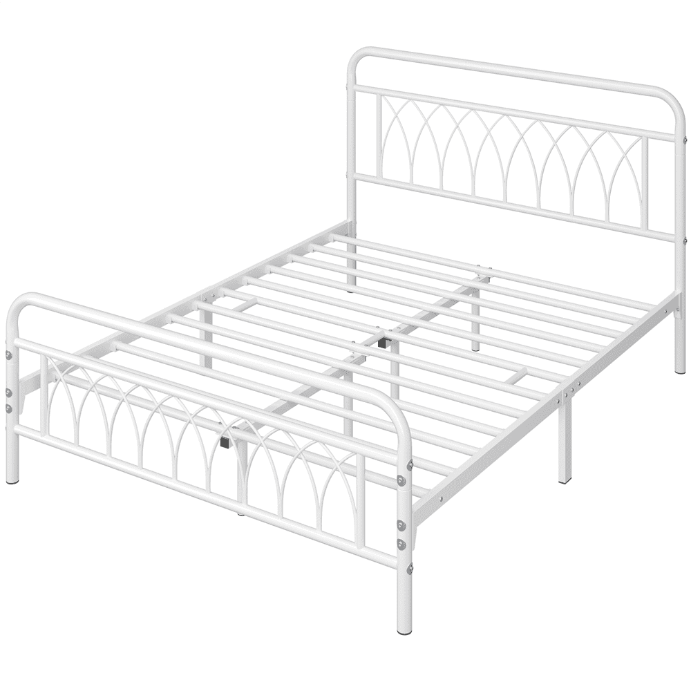 SmileMart Alora Metal Platform Bed Frame with Headboard and Footboard, Twin, Antique Gold