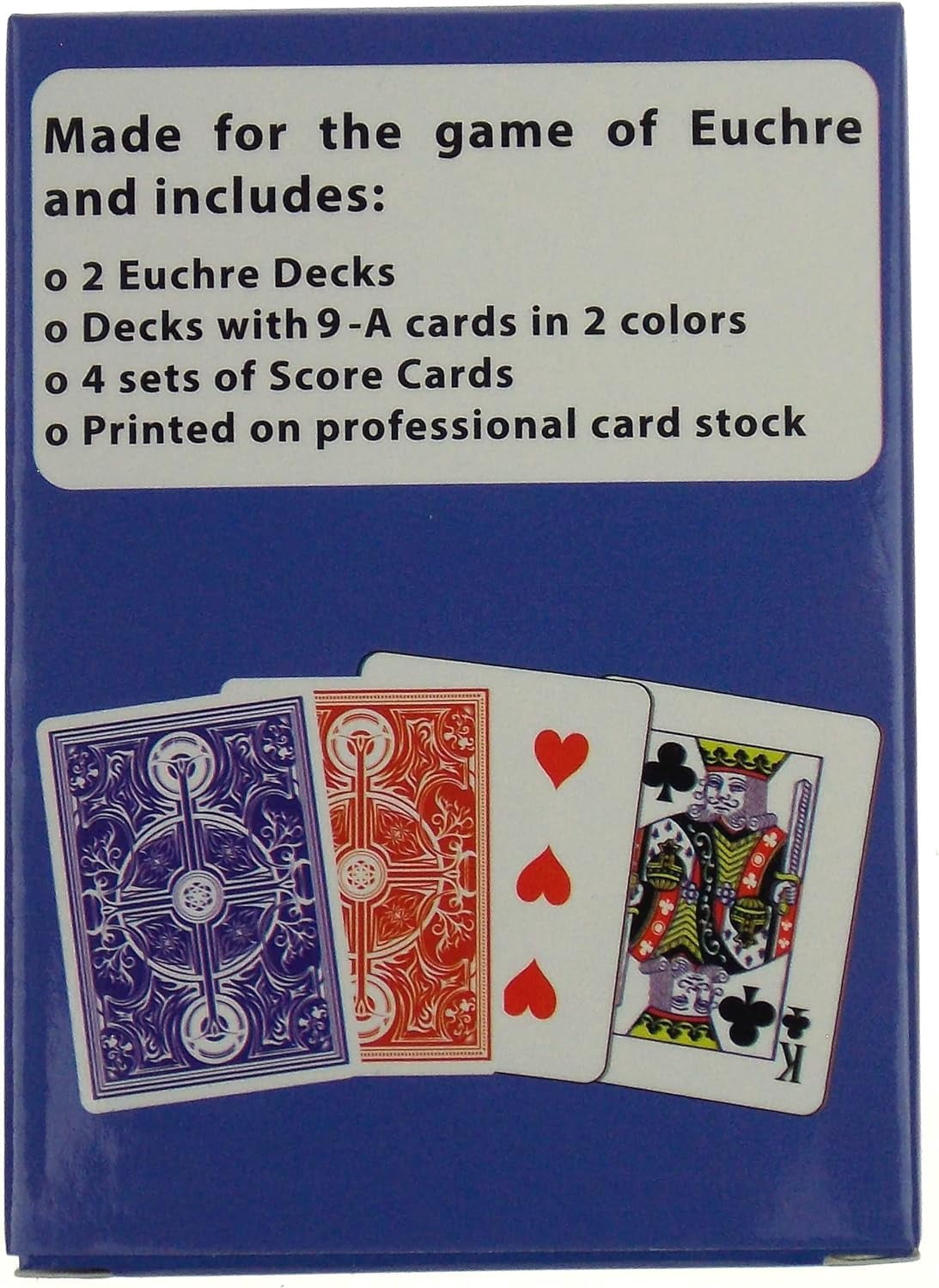 Hickoryville Euchre Playing Cards Bundle - 2 Euchre Decks in One Box with Large 40mm Suit Marker Dice