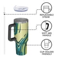thumbnail image 4 of 40oz Tumbler with Handle and Straw, Vacuum Insulated Stainless Steel Travel Mug, Fits Car Cup Holder, Liquid & Marble Print, 4 of 6
