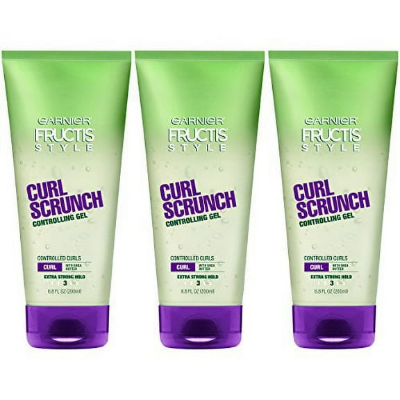 Garnier Hair Care Fructis Style Curl Scrunch Controlling Gel for Curly Hair, 3 Count