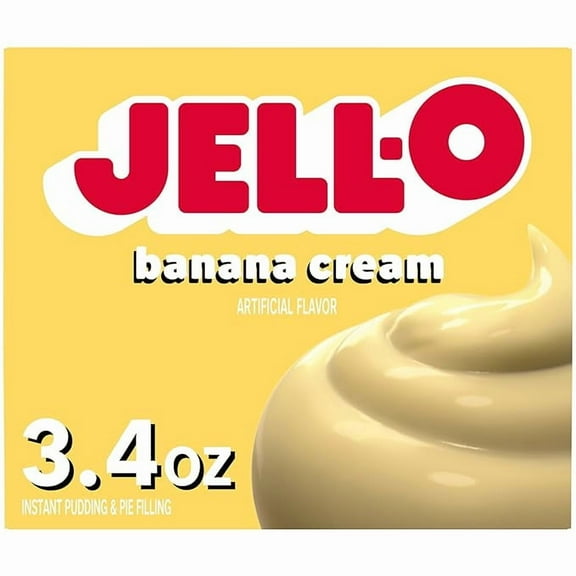 Pack of 2 JELL-O Banana Cream Instant Pudding & Pie Filling Mix (3.4 oz Box)