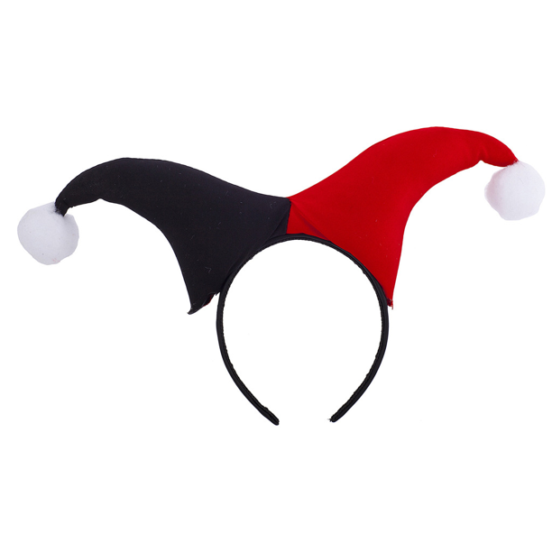 Lux Accessories Black and Red Joker Halloween Costume Hard Headband