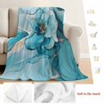 thumbnail image 5 of Teal Floral Marble Blanket Soft Cozy Warm Throw Blanket for Couch, Plush Fuzzy Flannel Fleece Blankets for Sofa, Modern Abstract Impressionist Art Bed Blankets Lightweight Gifts for Women, 50"x60", 5 of 9