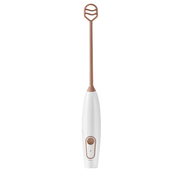White Cordless Electric Milk Frother Mixer, Rechargeable Handheld Drink Stirrer for Coffee, Milk, Latte, Home Kitchen Use