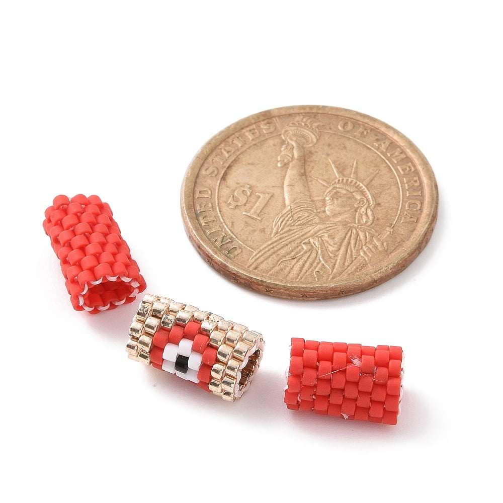 4 Set 3Pcs 3 Style Japanese Seed Beads Loom Pattern Seed Bead Column with Mixed Color 11x9x1.5mm Hole: 4mm 1Pc/style