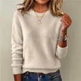 thumbnail image 5 of Yigetop Thin Sweaters for Women Lightweight Knitted Sweaters Long Sleeve Casual Soft Basic Tops Blouse for Daily Wear Beige L, 5 of 5