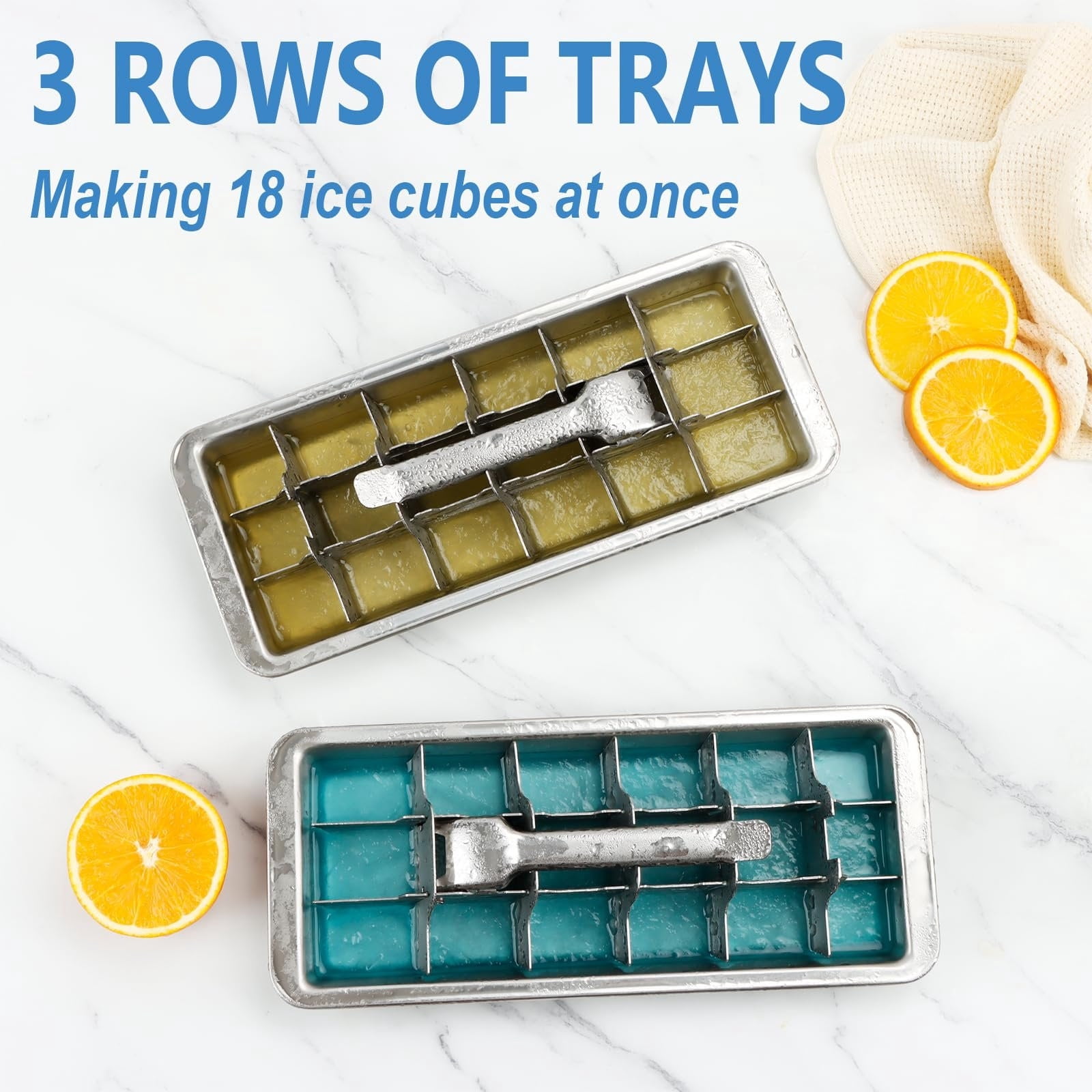 ZYXWVU Stainless Steel Ice Mold Tray DIY Granule Ice Maker Box 304 Stainless Steel Freezer Safe Ice Tray for Home Kitchen Bar Drinks Cocktail Prep