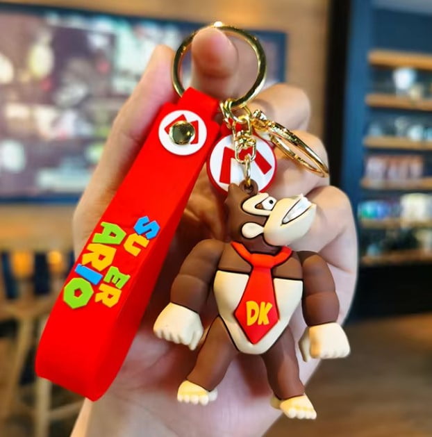 Donkey Kong 3D Super Mario Keychain with Red Carrying Strap- Super