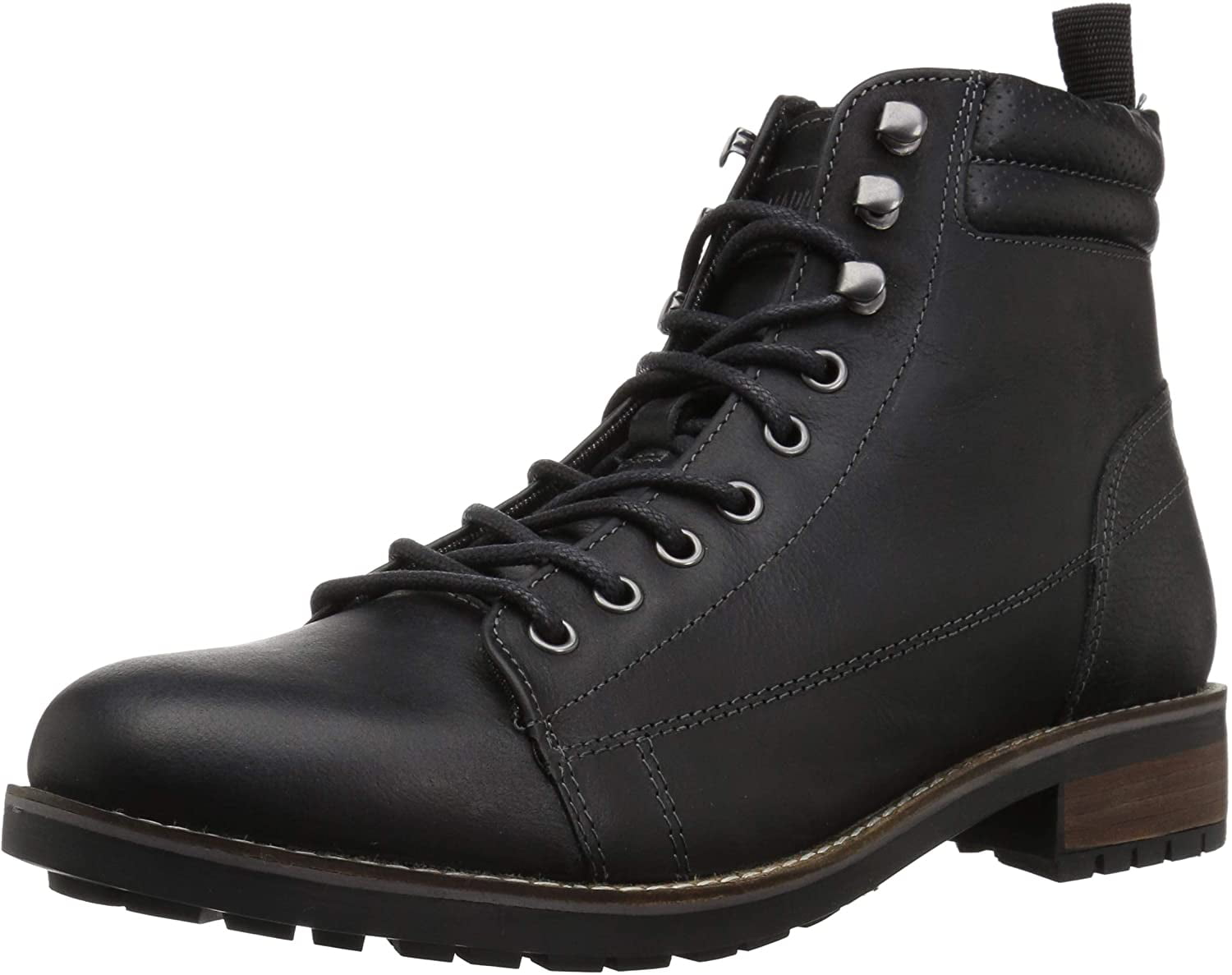 steve madden black leather ankle boots
