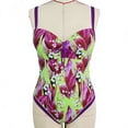 thumbnail image 5 of Haivin Women's Plus Size One-Piece Swimsuit, Sexy Printed Strapless Backless Modest, for Beach and Pool Vacation, 5 of 9