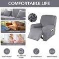 thumbnail image 4 of YOPTOP Housse Imperméable pour Fauteuil Inclinable, Housses de Fauteuil Inclinable Lazy Boy, Housse de Fauteuil Extensible, Housse de Sofa 1 Place pour Enfants et Animaux, Gris, 1 Place, 4 of 6