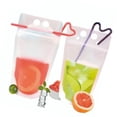 thumbnail image 1 of Bolsas de jugo con cremallera NikouMX 50 bolsas de embalaje para bebidas con pajita, 1 of 8