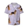 thumbnail image 3 of Cauagu German Shepherd Dog Men's Short Sleeve Button Down Hawaiian Shirt for Men Bowling Shirts Casual Summer Beach Shirt,X-Large, 3 of 6