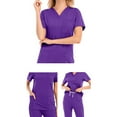 thumbnail image 4 of Hanen Women's Essential Jogger Scrub Set Nursing Uniform Clearance Cool Stretch Scrub Top and Pant Workwear with 4 Pockets, 4 of 4