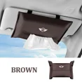 thumbnail image 3 of Caja de pañuelos de cuero Nappa para el parasol del coche, bolsa de almacenamiento para Mini Cooper JCW John Cooper Works F54 F55 F56 F60 R50 R52 R56 R57 R60 R61, 3 of 5