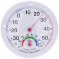 thumbnail image 2 of Outdoor Indoor Thermometer Temperature Meter Humidity Hygrometer Clock Shape White, 2 of 5