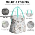 thumbnail image 3 of Light Christmas Snowflake Pattern Drawstring Lunch Bag Women - Drawstring Lunch Bag Insulated for Work Office - Stain-Resistant Large Lunchbags for Women with Multi-Pockets, 3 of 6