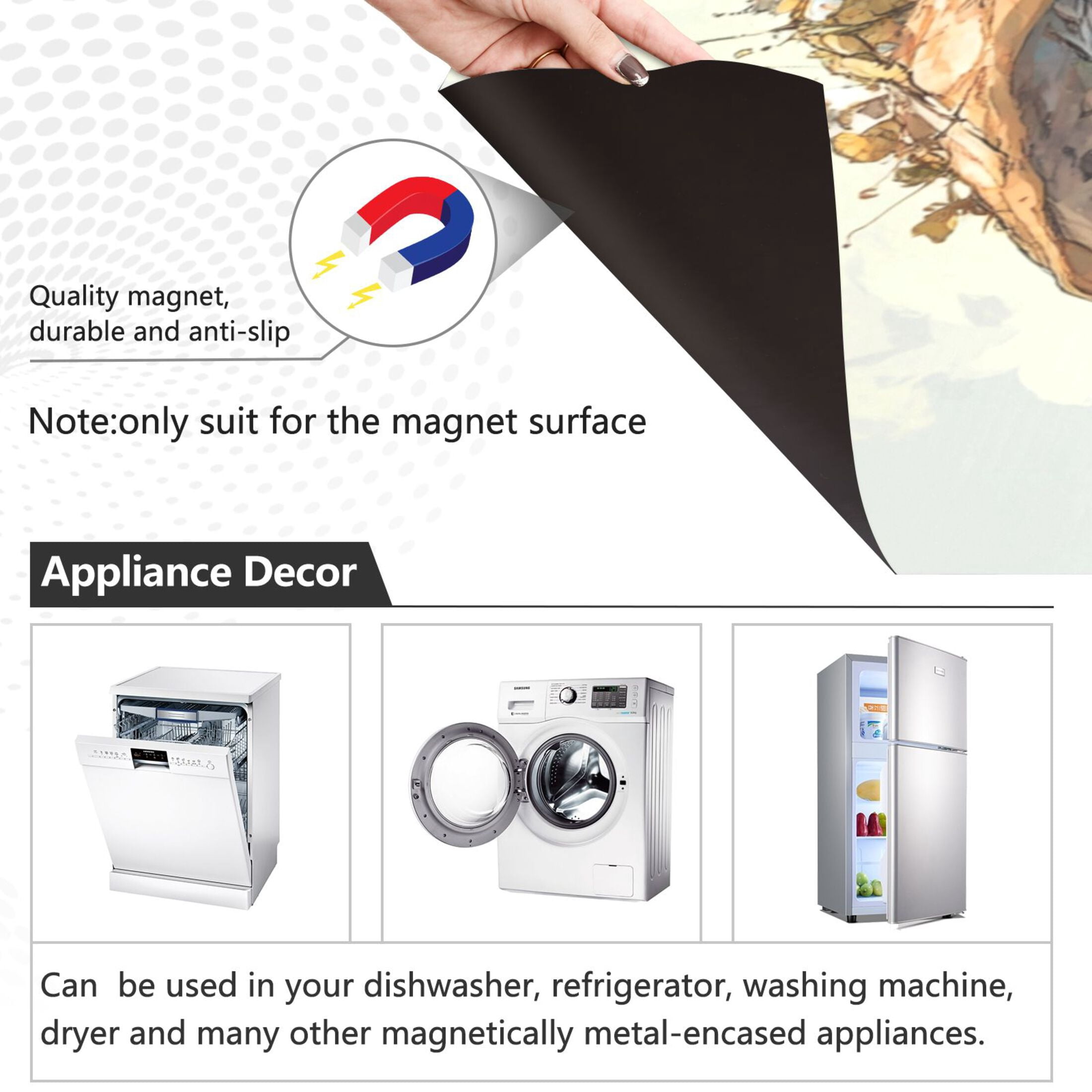 Dishwasher Magnetic Sticker 23x26 Inch Refrigerator Magnetic Sticker Washing Machine Magnetic Sticker Kitchen Panel Magnetic Sticker Home Decor Cartoon Beautiful Adventure Man