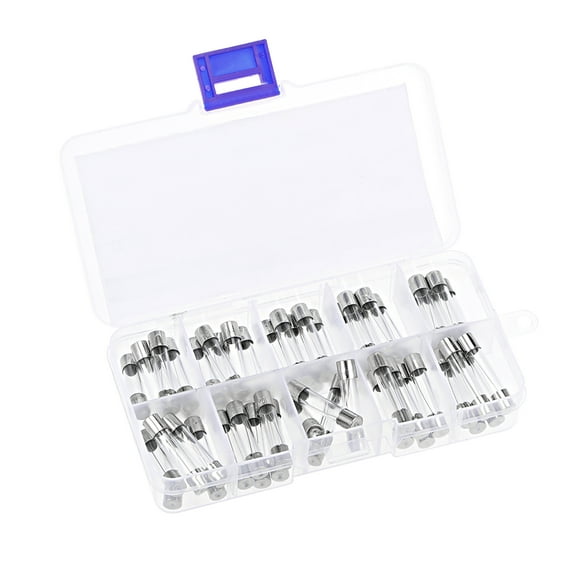 Uxcell 6x30mm 0.5A 1A 2A 3A 5A 8A 10A 15A 20A 30A 250V Cartridge Fuse Fast Blow Replacement 50 Pack